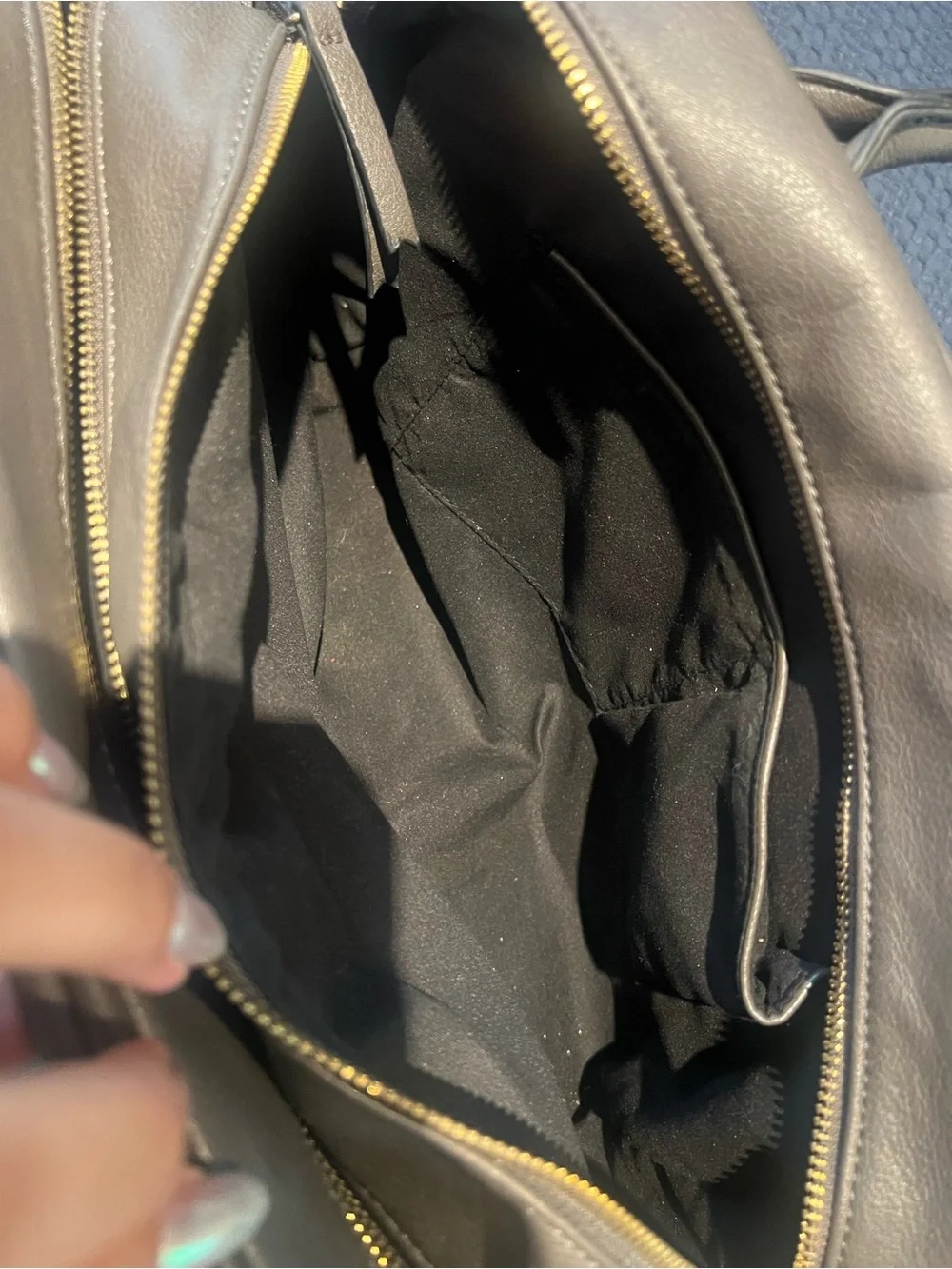 Forever 21 Grey Satchel with Gold Hardware